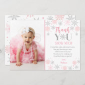 Winter Sneeuwvlok Foto 1e Verjaardag Dank Je Kaart (Voorkant / Achterkant)
