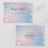 Winter Sneeuwvlok Geslacht Neutraal Luier Raffle Informatiekaartje (Voorkant / Achterkant)