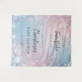 Winter Sneeuwvlok Geslacht Neutrale Baby Shower Bo Wandkleed (Voorkant (horizontaal))