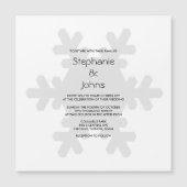 Winter Sneeuwvlok Grijs Wit Grijs Elegant Huwelijk Magnetische Uitnodiging (Voorkant)