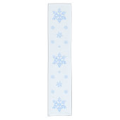 Winter Sneeuwvlok Ijsblauw Korte Tafelloper (Voorkant)