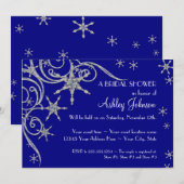 Winter Sneeuwvlok Juwelen Bling Swirl Douche Uitno Kaart (Voorkant / Achterkant)