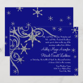 Winter Sneeuwvlok Juwelen in Bling Swirl Bruiloft Kaart (Voorkant / Achterkant)