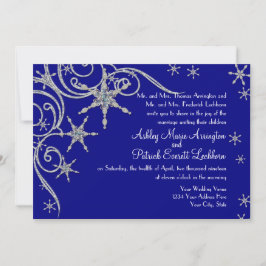 Winter Sneeuwvlok Juwelen in Bling Swirl Bruiloft  Kaart
