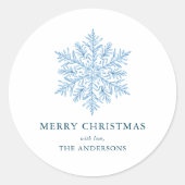 Winter sneeuwvlok Kerstmis Ronde Sticker (Voorkant)