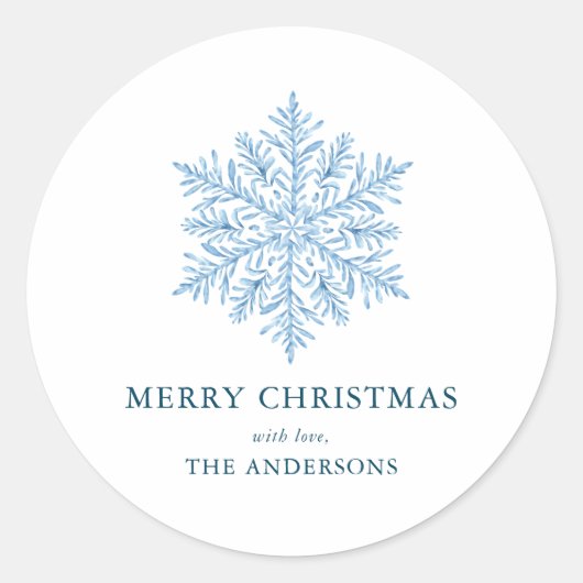 Winter sneeuwvlok Kerstmis Ronde Sticker (Voorkant)