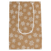 Winter Sneeuwvlok Kraft Print Vakantie Medium Cadeauzakje (Achterkant)