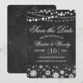 Winter sneeuwvlok krijt Save the Date uitnodiging (Voorkant / Achterkant)