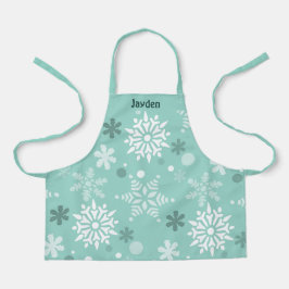 Winter Sneeuwvlok Kristal Kerstmis Turquoise-Blauw Schort