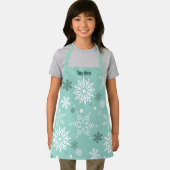 Winter Sneeuwvlok Kristal Kerstmis Turquoise-Blauw Schort (Insitu)