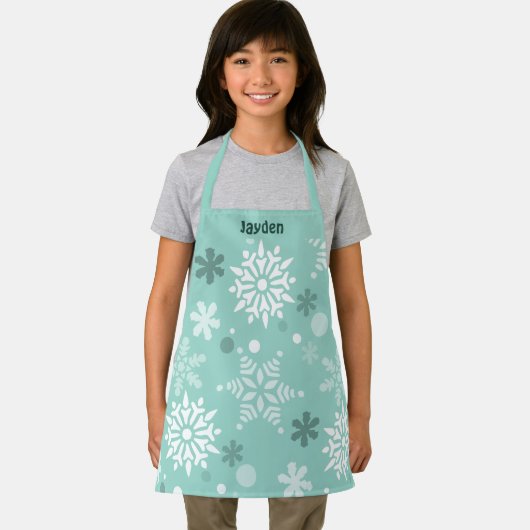 Winter Sneeuwvlok Kristal Kerstmis Turquoise-Blauw Schort (Insitu)