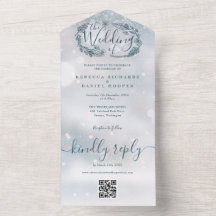 Winter Sneeuwvlok Landelijke Bloemige QR Code Trou