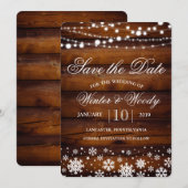 Winter Sneeuwvlok Lights Save the Date Uitnodiging (Voorkant / Achterkant)