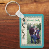  Winter sneeuwvlok lint damast foto Sleutelhanger (Voorkant)