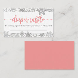 Winter Sneeuwvlok Luier Raffle Baby shower Kaart