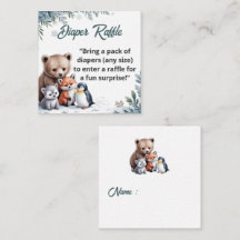 Winter Sneeuwvlok Luier Raffle Ticket Inzet