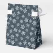 Winter Sneeuwvlok Marine Blauw Vakantie Groet Bedankdoosjes (Achterkant)