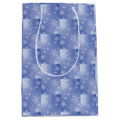 Winter Sneeuwvlok Medium Gift Bag Cadeauzakje (Voorkant)