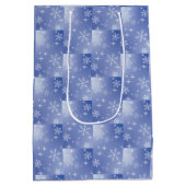 Winter Sneeuwvlok Medium Gift Bag Cadeauzakje (Achterkant)