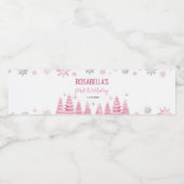 Winter Sneeuwvlok Meisje Verjaardagsfeest Waterfles Etiket (Enkel label)