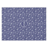Winter Sneeuwvlok Monogram Tafelkleed (Voorkant (Horizontaal))