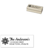 Winter sneeuwvlok naam retouradres rubberstempel (Gestempeld)