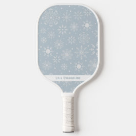 Winter Sneeuwvlok Patroon Aangepaste naam Pickleball Paddle