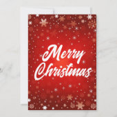 Winter Sneeuwvlok rood wit Vrolijk kerstfeest Kaart (Achterkant)