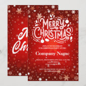 Winter Sneeuwvlok rood wit Vrolijk kerstfeest Kaart (Voorkant / Achterkant)