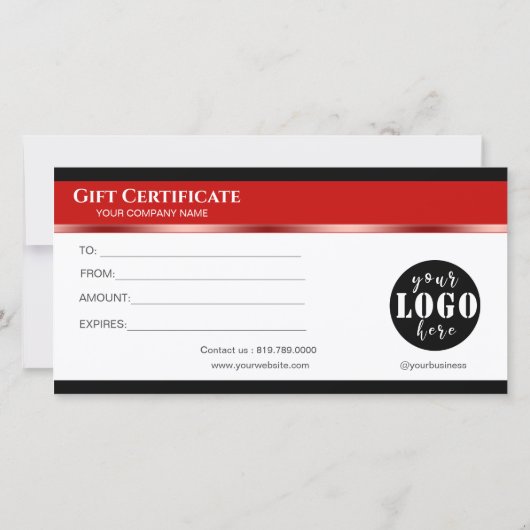 Winter Sneeuwvlok Satijnen Lint Rood Cadeaubon (Achterkant)