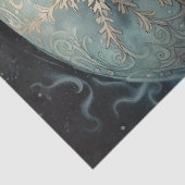 Winter Sneeuwvlok Schedel Decoupage Papier – Blauw (Detail)