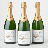 Winter Sneeuwvlok S'more Koekje Baby Shower Sparkling Wijnetiket (Flessen)