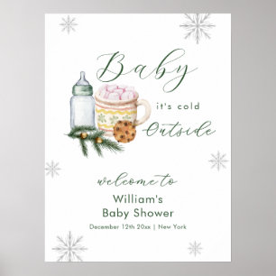 Winter Sneeuwvlok S'more Koekje Baby Shower Welkom Poster