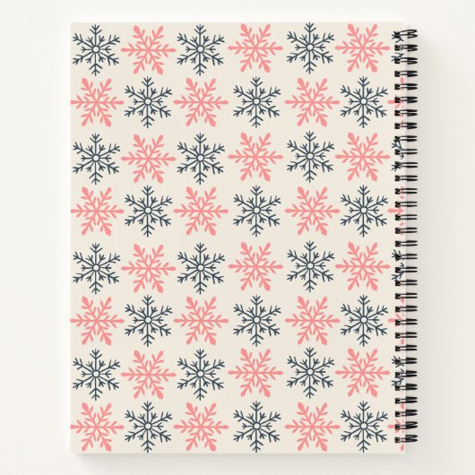 Winter Sneeuwvlok Spiraal Notebook Notitieboek (Achterkant)