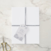 Winter Sneeuwvlok Stoffige Blauwe Douche Dank u Cadeaulabel (Met Touw)