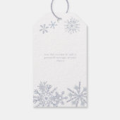 Winter Sneeuwvlok Stoffige Blauwe Douche Dank u Cadeaulabel (Achterkant)