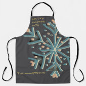 Winter sneeuwvlok typografie schattig grijs blauwg schort (Voorkant)