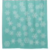 Winter Sneeuwvlok Vakantie Kerstmis Douchegordijn (Voorkant)