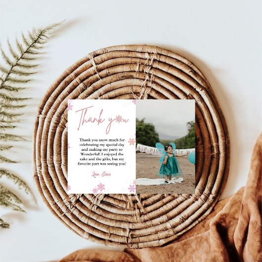 Winter Sneeuwvlok Verjaardag Dank je kaart