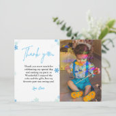 Winter Sneeuwvlok Verjaardag Foto Dank je Kaart (Staand voorkant)