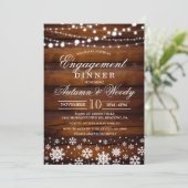 Winter Sneeuwvlok Verloving Invitation Kaart (Staand voorkant)