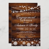 Winter Sneeuwvlok Verloving Invitation Kaart (Voorkant / Achterkant)