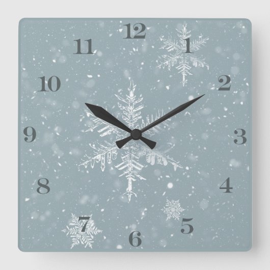 Winter Sneeuwvlok wandklok (Voorkant)