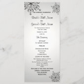 Winter Sneeuwvlok Zilver Grijs Trouwprogramma Programmakaart (Voorkant)