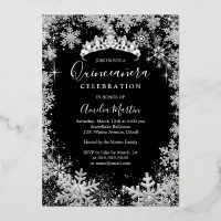 Winter Sneeuwvlok Zilver Zwart Quinceanera