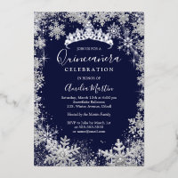 Winter Sneeuwvlok Zilveren Marine Quinceanera