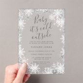 Winter Sneeuwvlokje Vorst Baby Shower  Acryl Uitnodigingen (Insitu (Draagbaar))