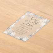 Winter Sneeuwvlokje Vorst Baby Shower  Acryl Uitnodigingen (Laagn)