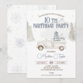Winter Sneeuwvlokken 10e verjaardag Kaart (Voorkant / Achterkant)