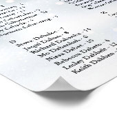 Winter Sneeuwvlokken 200 Namen Bruiloft Zitkaarten Poster (Hoek)